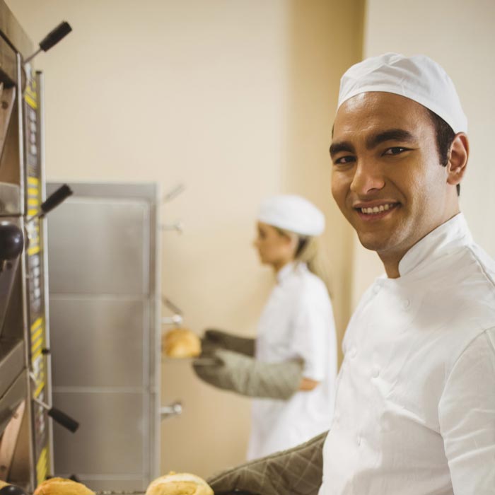 chef baking bread